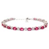Silver Ruby And Diamond 7.86ct Adjustable Tennis Bracelet