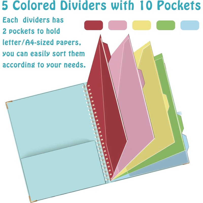 HAUTOCO Clipboard Folio with Refillable Notepad for Letter Size (11"