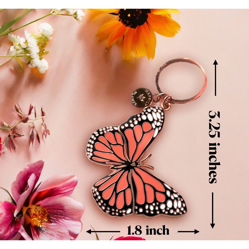 HAPPILY PLANTS Insect Keychains - Monarch Butterfly Keychain