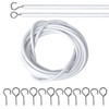 Curtain Wire and Hooks Set 5M Curtain Wire White, with