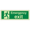 VSafety 21015AX-G Safe Condition Exit Sign, "Emergency Exit", Landscape, 1