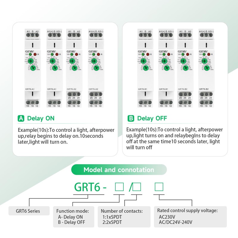 Delay ON Time Relay, IGEYAPA GRT6 A1 AC230V 10A Time