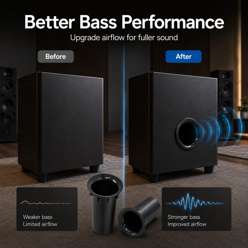 Bass Reflex Port Tube for Speaker Cabinets – 2-Piece ABS
