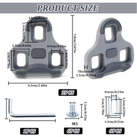 LPZMPZ Compatible with Look Keo Bike Pedals 3-Hole Grip Blade 2 Max Carbon Classic Cleats Bicycle Cleats Shoe Plate Set Road Bike Pedal Grey 4.5° MTB Pedal Plates Road Cleats Bicycle Accessories Set