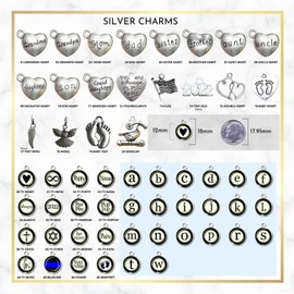 Bouquet Charm Customize Grandmother Names You Walk Beside Me Every Day Silver Wedding Day Jewelry Memory Vintage Glass Pendant Loving Memorial on Bride's Flowers DIY Photo Template