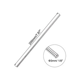 TOP-VIGOR 5Pcs 3mm x 200mm 304 Stainless Steel Round Rods, Metal Solid Round Shaft Rods Lathe Bar Stock for DIY Crafts Car Helicopter Airplane Model