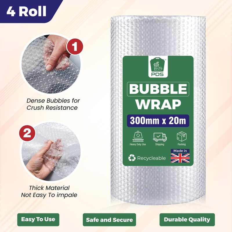 PDS 1 Roll 300mm x 5m Large Bubble Wrap Roll