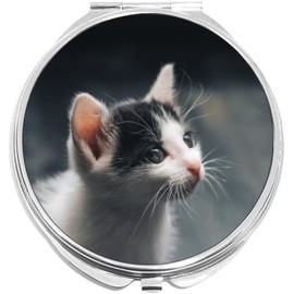 NewCharms Kitty Cat Compact with Mirrors - Perfect Pocket and Purse Size Folding Mirror for Applying Make Up Anywhere