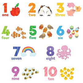 DECOWALL DS-2020 Number Wall Sticker Decor Kindergarten Nursery Kids Room DIY Wall Decal Sticker Wall Art Stickers Boys Girls Teens Kids Bathroom Decor Vinyl Bedroom Teen Kids Wallpaper Wallpaper