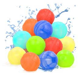 Reusable Silicone Water Balloons, Easy Quick Fill Water Balls, Summer Water Toys, Outdoor Pool Beach Bath Backyard Toys for Kids (6)