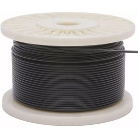 Black Vinyl Coated Stainless Steel 304 Cable Wire Rope 3/64" Thru 1/16" 7x7-1000 ft Coil for DIY Cable Decking Railing System, Marine Grade