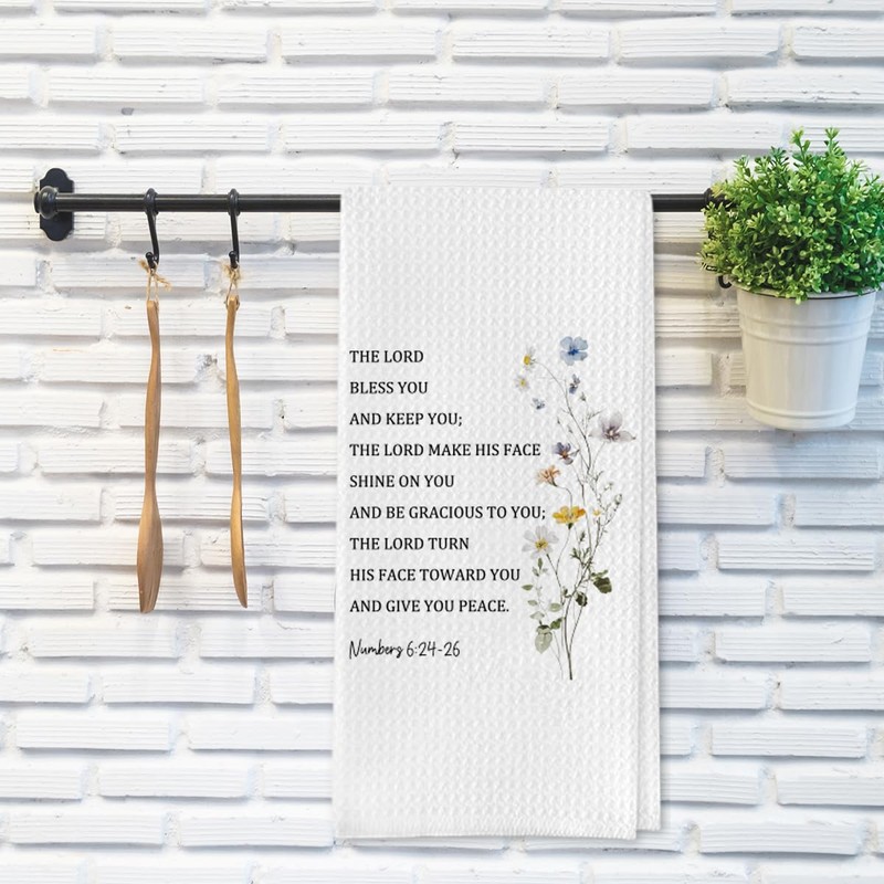 Christian Gifts Kitchen Towels, Bible Verse Numbers Decorative Towels for