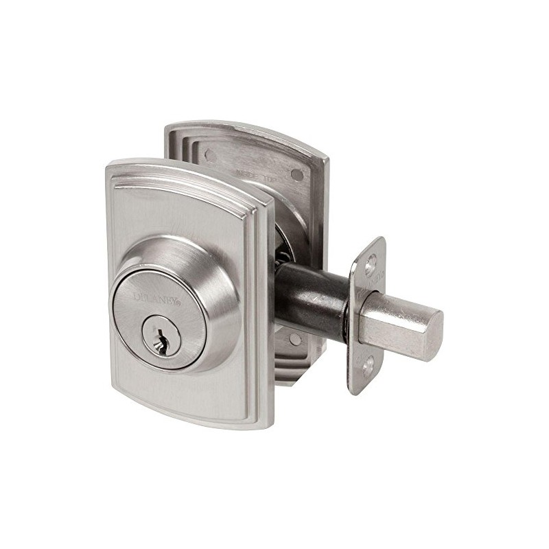 Delaney Hardware 372001 Single Cylinder Satin Nickel Deadbolt for Residential