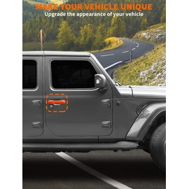 Savadicar 3-Piece Orange Door Handle Cover Trim Set for Jeep Wrangler JL JLU 4xe & Gladiator JT 2018-Present – Exterior Handle Cap Accent Accessories