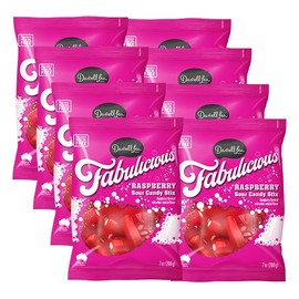Darrell Lea Fabulicious Raspberry Sour Candy Stix, 7 Ounce (Pack of 8) | Soft and Tangy, No Artificial Flavors, Palm Oil Free, Made in Australia, Shareable