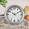 JENLYSTIME 13 Inch Outdoor Clock, Waterproof and Silent, with Thermometer