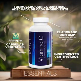 NLS Essentials™ Vitamina C 300mg | 90 Cápsulas Vegetales | Refuerzo Inmunológico Diario | Con Extracto Natural de Naranja | Sin Gluten, Sin Conservadores