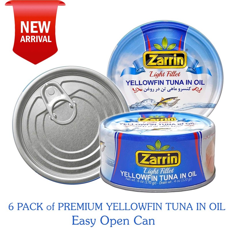 Zarrin - Yellowfin Tuna in Oil, Prime Light Fillet, 6