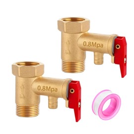 BDHYYM Pack of 2 0.8 Mpa Pressure Relief Valve Boiler, Safety Valve 6 Bar 1/2 Inch, Safety Pressure Limitation Valve, Suitable for Water Heaters, Water Tanks etc