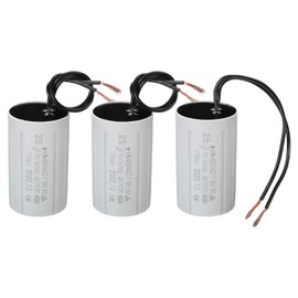 PATIKIL CBB60 25uF Running Capacitor, 3pcs AC 450V 2 Wires 50/60Hz Cylinder 70x42mm for Water Pumps, Washing Machines Motor Start