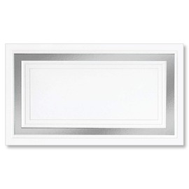 White 65lb Cover Stock Place Cards, Silver Foil Border, Micro-Perforated, 2" x 3 1/2", 200/box, Laser and Inkjet Compatible