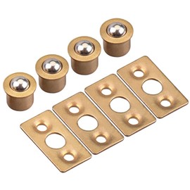 8mm Dia Closet Door Ball Catch, 4Pcs Brass Roller Ball Door Latches Internal Door Catcher Hardware with Strike Plate