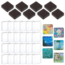 25pcs Blank Acrylic Fridge Magnets Set, 2" x 2“ Personal DIY Decorative Refrigerator Magnets Kits for Crafts Home Office Locker Party Gift Kids