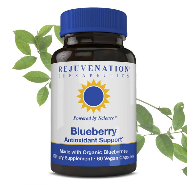 Rejuvenation Therapeutics Organic Blueberry Extract - Powerful Antioxidant for Brain Health Support - Vegan, Gluten-Free, No Rice, No Silica (60 Vegan Capsules, 350mg)