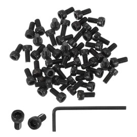 PATIKIL M3 x 6mm Hex Socket Head Screws Cap Bolt, 50 Pack 12.9 Grade Carbon Steel Hexagon Socket Screw Hex Socket Drive Machine Screws with Hex Wrenches, Black