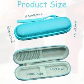 Portable Eva Hard Carrying Case for Solawave 4-in-1 Facial Wand, Hard Eva Protective Carrying Case Bag for Storing USB Cable Earphones, Case Facial Wand Case with Hanging Rope and Zipper (Sky Blue)