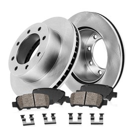 Callahan CRK12305 REAR 330 mm Premium OE 8 Lug [2] Brake Disc Rotors + [4] Ceramic Brake Pads + Clips