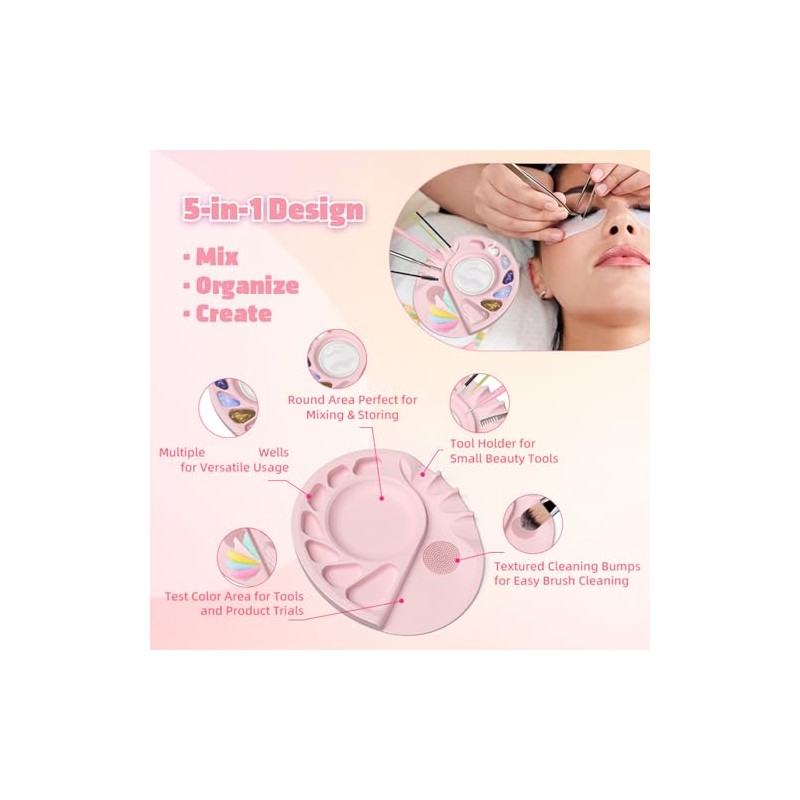 Paleta De Mezcla De Maquillaje De Silicona Bandeja Reutilizable Fácil
