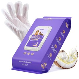 HICC PET Toallitas Desodorantes para Guantes De Limpieza para Perros Y Gatos, Recomendadas por Veterinarios, Hipoalergnicas, Hidratantes Y Nutritivas 