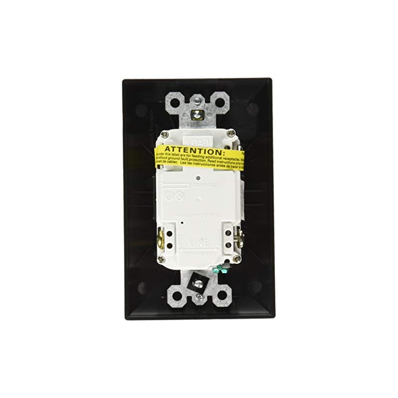 RV Designer S807, Dual Outlet GFCI with Cover Plate, Black,