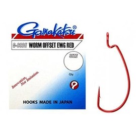 Gamakatsu Worm Offset EWG Offset Hooks – Size 4/0 – Red New2014 Spro