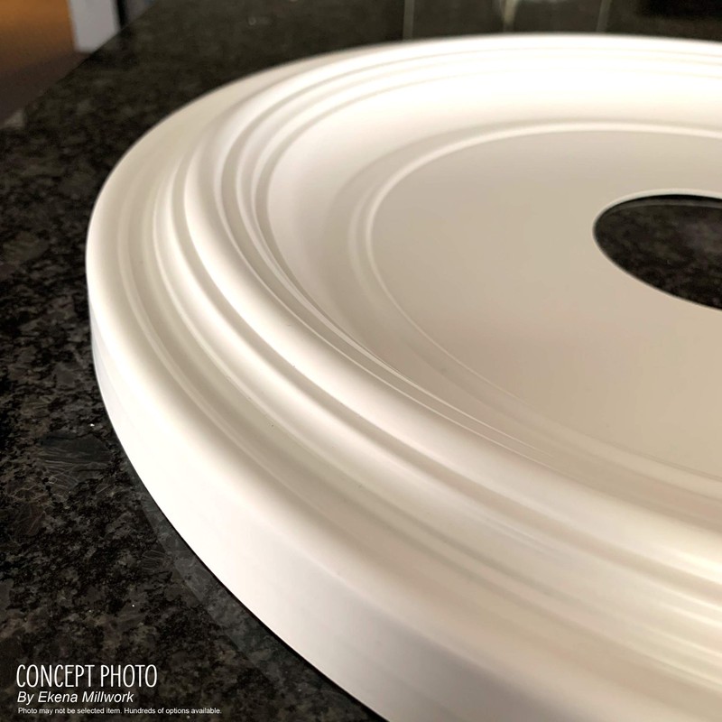 Ekena Millwork CMP19BA Baltimore Thermoformed PVC Ceiling Medallion, 19"OD x