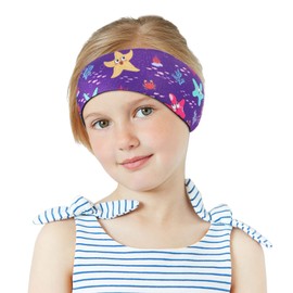 MoKo Swimming Headband for Kids, Cute Swinmmers Headband Ear Band for Kids Keep Water Out Waterproof Ear Protection Band for Bathing Swimming Ear Band for Kids Age 1-3 S Size, Purple Starfish