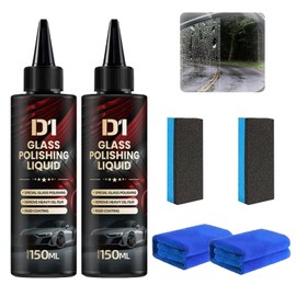 Bianca Glass Polish, D1Car Glass Polish, D1Windshield Cleaner, Glass Film Remover, Anti-Fog Hydrophobic Coating Spray, Removes Scratches, Wiper Marks and Film (2 Pack)