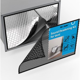 Air Jade Sound Deadening Kit for Vent, Sound Deadener and Mesh Vent Cover for Vent Soundproofing and Vibration Dampening, Includes 2 sqft Sound Deadening Mats & 2 Pcs Vent Covers 10 x 14 in, Black