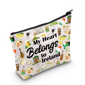 Irish Trip Gift My Heart Belongs to Ireland Cosmetic Bag Ireland Vacation Gift (Belongs to Ireland CA Bag)