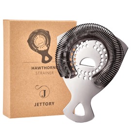 Jettory Cocktail Strainer, Cocktail Strainer, Stainless Steel Bar Strainer, Suitable for All Shakers, High-Quality Bar Accessories (Black)
