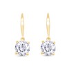 4CT Moissanite Dangle Earrings, D Color Ideal Cut Lab Created