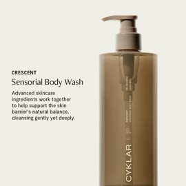 CYKLAR - Gel de baño sensorial - Limpiador corporal de lujo con ingredientes para el cuidado de la piel - PCA sódico y glicerina - Fragancia Crescent - 16,5 fl oz