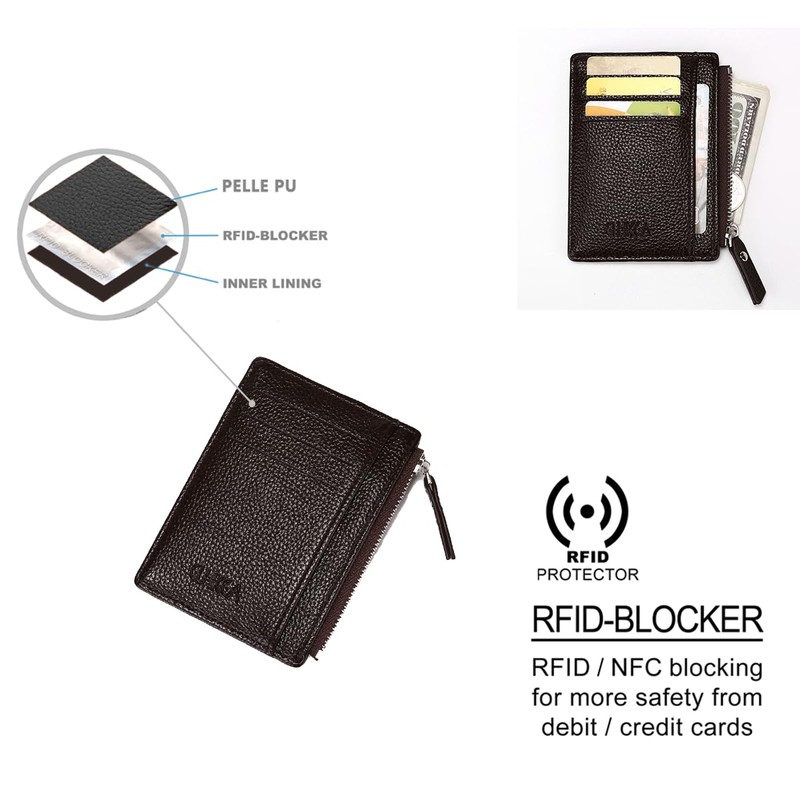 RisePlus Slim Wallet with RFID Protection, Card Case, Men's Mini