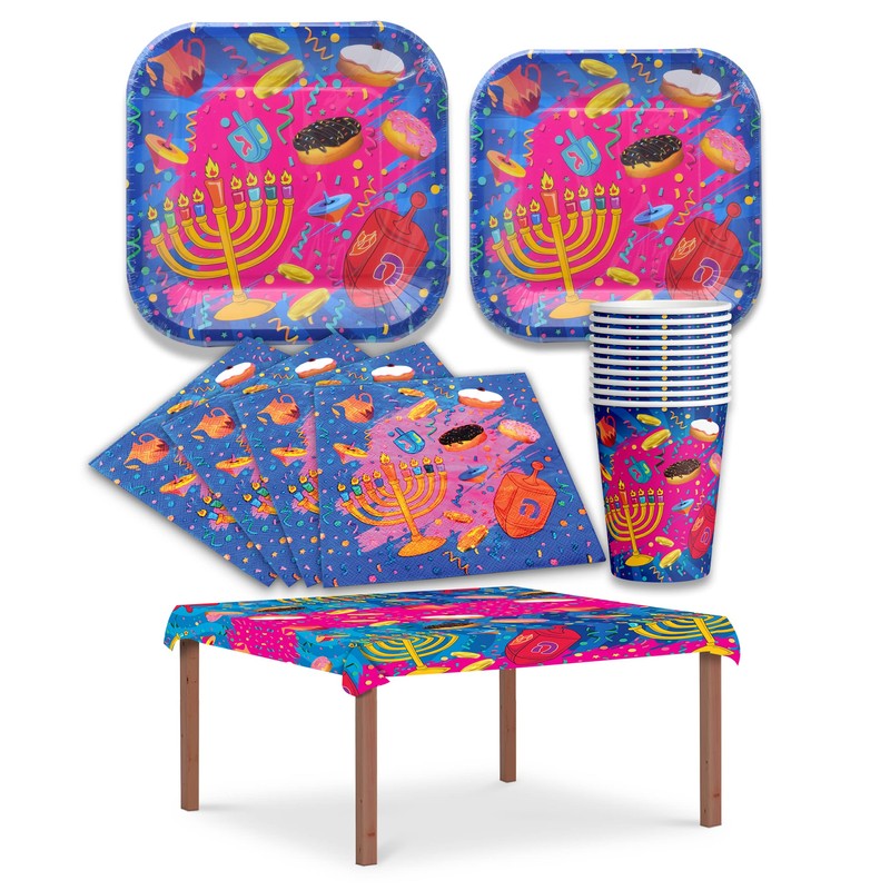 Izzy 'n' Dizzy Hanukkah Plates - Chanukah Paper Goods -