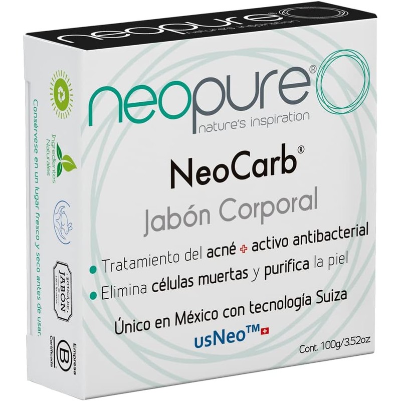 Jabón neopure® Carbón Activado + usNeo Barra 100 G