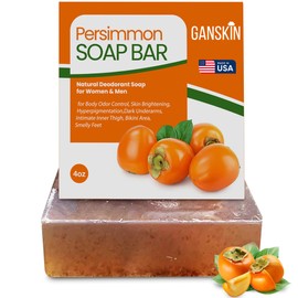 Persimmon Soap Bar for Body Odor Control – Purifying Deodorizing Body Wash with Japanese Persimmon & Green Tea Extract for Eliminating Body Odor – Deodorant Soap for Skin Cleansing