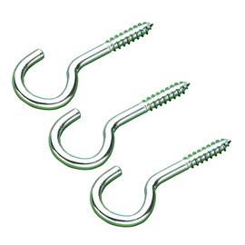 TERF® 80mm Screw in Hooks 80mm (3.15 inch) Open Eye Screw Hooks Bolt Hanging Screw Hooks for Office Garden Porch Home Indoor Outdoor and DIY Project Use - Pack of 10