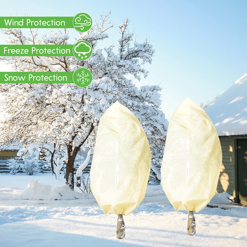 Bonviee 2 Packs Plant Covers Freeze Protection-78.74”×94.48” Large Tree Covers