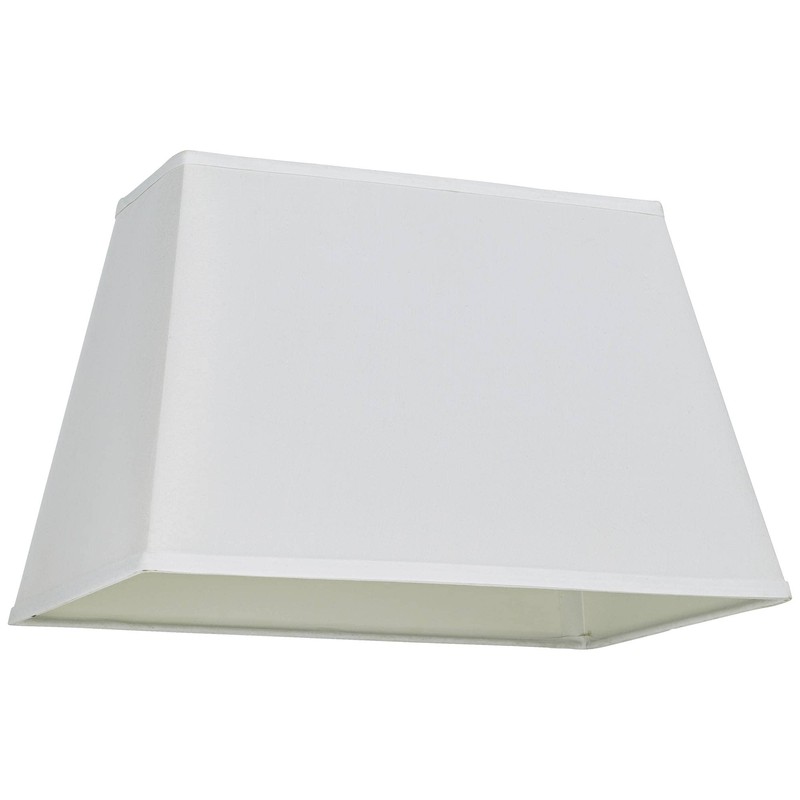 White Large Rectangular Lamp Shade 14" Wide x 6" Deep